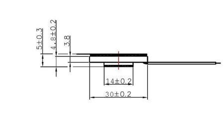 Mini głośnik montażowy MG30-20 0.5W 8 Ohm h=5mm