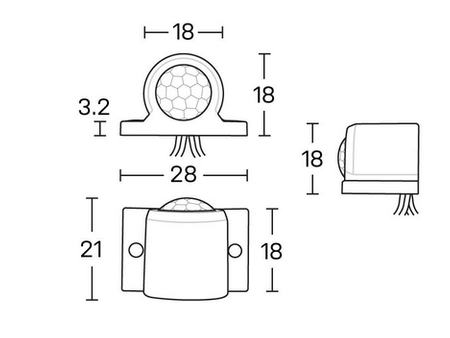 Czujnik ruchu 12V 2A 30s przykręcany