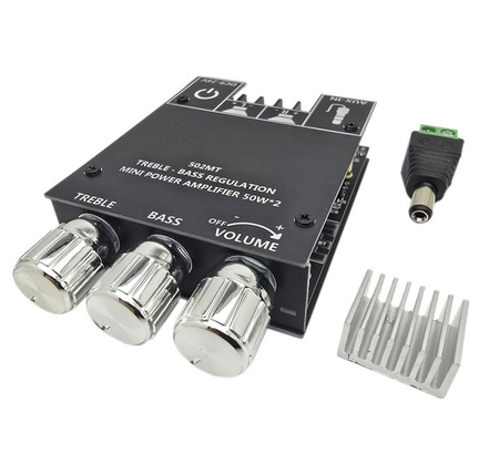 Wzmacniacz audio 2x50W + bluetooth 5.0 ZK-502MT