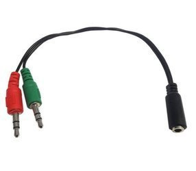 Adapter przejściówka jack 3.5mm 4pin gniazdo 2x wtyk