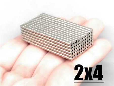 Magnes neodymowy walcowy okrągły 2x4mm 5 szt.