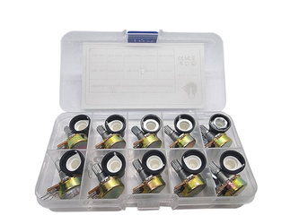 Zestaw 10 potencjometrów 0,125W + gałki