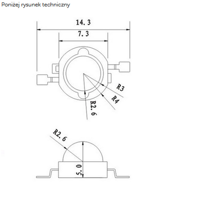 Dioda LED 3W emiter Biała