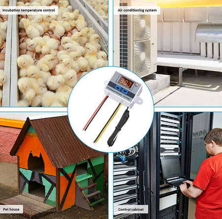 Cyfrowy termostat W3001 regulowany 12V -50C +110C