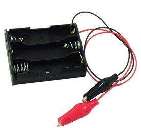 Koszyk na baterie 3 x AA 1.5V z krokodylkami