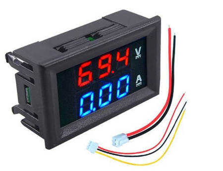 Panelowy woltomierz 100V amperomierz 50A LED 0.28