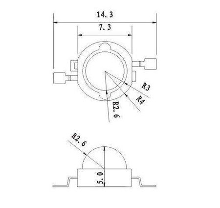 Dioda mocy power LED 3W 700mA emiter żółta