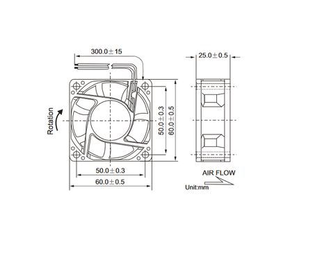 Wentylator 12V 60x60x25 łożysko ślizg 3 przewody