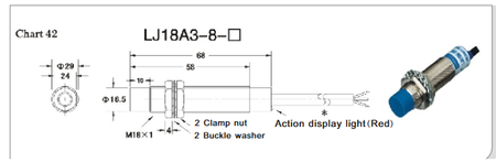 Czujnik indukcyjny PNP LJ18A3-8-Z/BY 8mm