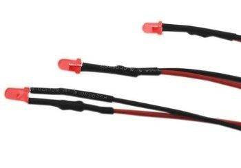 Kontrolka LED 3mm 12V DC czerwona mat przewód 20cm
