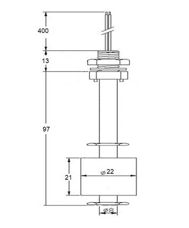 Magnetyczny czujnik poziomu wody CMW110 NC zamknięty