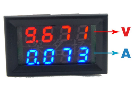 Panelowy woltomierz 100V amperomierz 50A LED 0.28