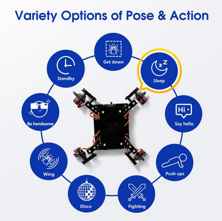 Zestaw edukacyjny Spider Robot Kit DIY STEM Pająk zdalnie sterowany z telefonu