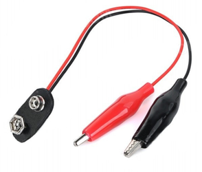 Zatrzask do baterii 6F22 9V l=15cm z krokodylkami