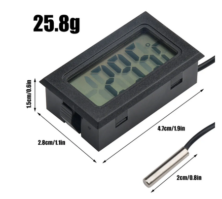 Panelowy termometr LCD od -50°C do 100°C czarny