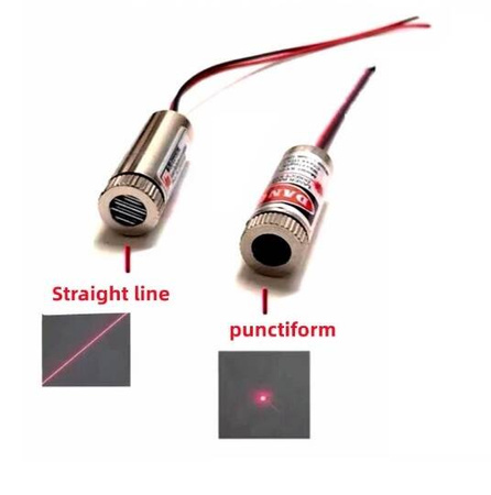 Laser 2w1 linia prosta, kropka 650nm 5mW 3-6V czerwony