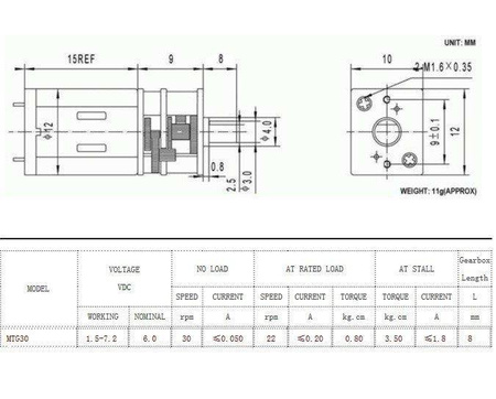 Mini silniczek 6V z przekładnią 30 obrotów