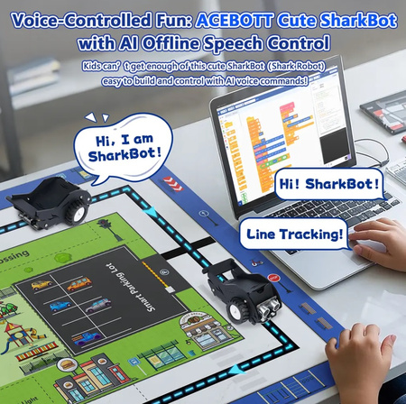 SharkBot platforma robota Smart Car ESP32 Acebott STEM do nauki programowania