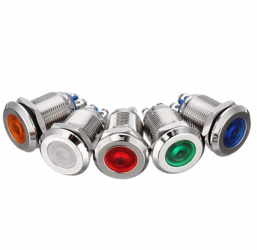 Metalowa kontrolka LED 16mm 230V czerwona