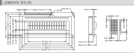Wyświetlacz LCD 1602 2x16 niebieski HD447804 komaptybilny z Arduino