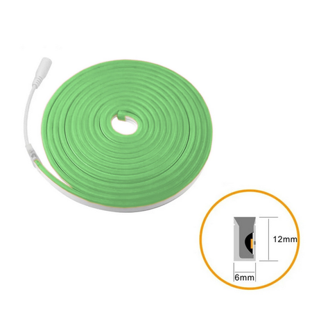 NEON LED 12V 6x12mm zielony 5m