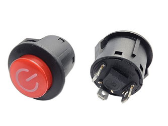 Przycisk bistabilny okrągły AD2212 czerwony 20A/12V, podświetlenie 12V