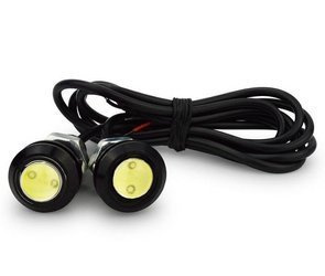 Żarówka LED 12V 1W 18mm różowa obudowa czarna