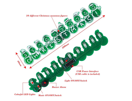 Świąteczny muzyczny zestaw elektroniczny DIY LED BAŁWANKI