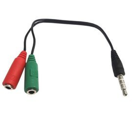 Adapter przejściówka jack 3.5mm 4pin wtyk 2x gniazdo
