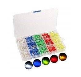 Zestaw 500szt diod LED 5mm matowych+organizer
