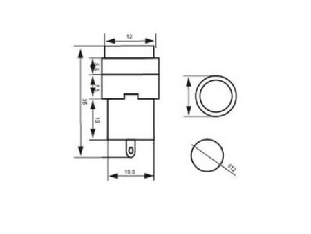 Kontrolka 12mm 12V DC niebieska