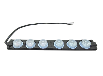 Lampa LED migająca 12V czerwono-niebieska 6 LED 20x142mm