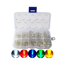 Zestaw 300szt diod LED 3mm i 5mm Clear + organizer