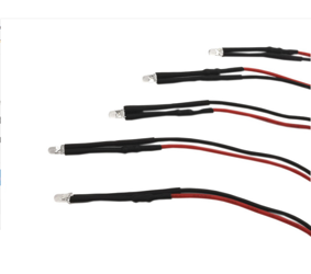 Kontrolka LED 3mm 12V DC red clear przewód 20cm