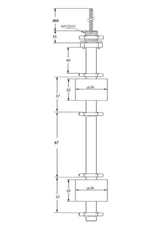 Magnetyczny czujnik poziomu wody CMW210 podwójny, metalowy