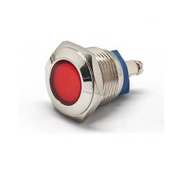 Metalowa kontrolka LED 14mm 230V czerwona