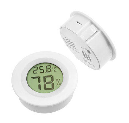 Termometr + higrometr LCD -50~110°C okrągły biały
