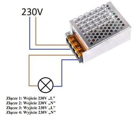 Regulator napięcia 230VAC 4000W sterowany cyfrowo