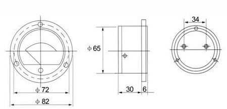 Miernik analogowy woltomierz okrągły 10V