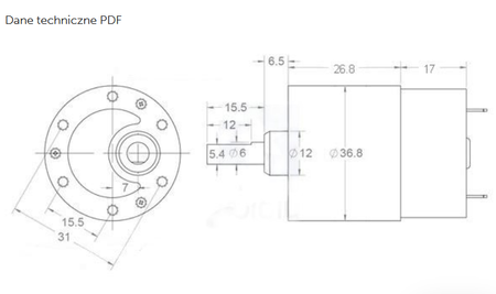 Mini silniczek 12V z przekładnią 30 obrotów MT90