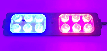 Lampa LED migająca 12V czerwono-niebieska 12 LED 26x103mm