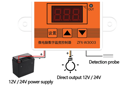 Sterownik temperatury 12V 0°C~450°C W3003