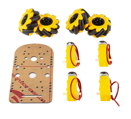 Platforma robota podwozie 4 siniki + koła McNamum obrót 360 stopni