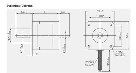 Silnik krokowy 42HW40-0406 200 krok/obr