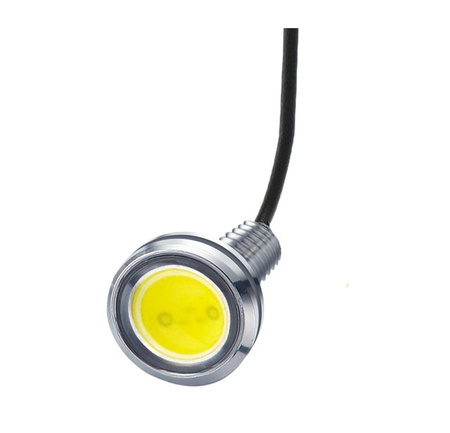 Żarówka LED 12V 1W 22mm biała zimna srebrna obudowa