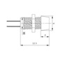 Kontrolka LED 5mm 24V DC żółta clear, oprawka metalowa wklęsła