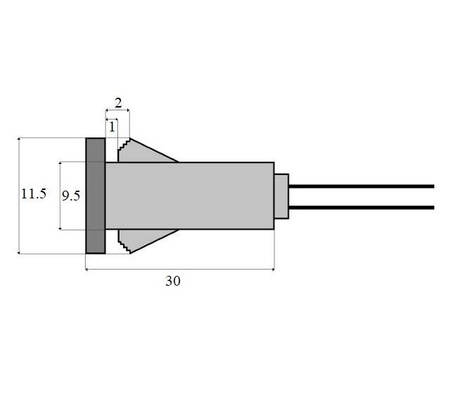Kontrolka LED 11.5mm 12V zielona zatrzask