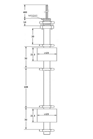 Magnetyczny czujnik poziomu wody CMW215 podwójny