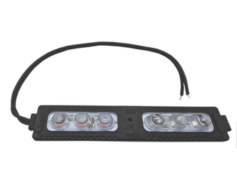 Lampa LED migająca 12V czerwono-niebieska 6 LED 19x105mm