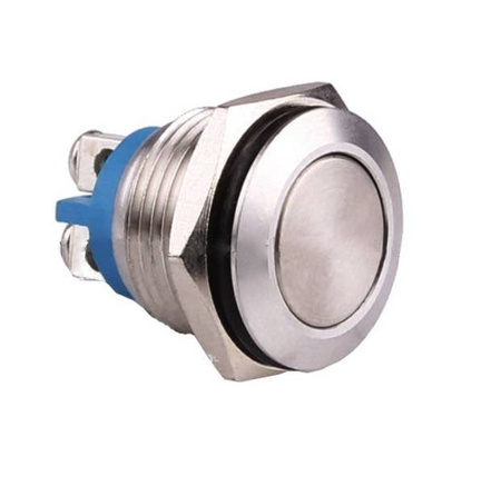 PBW-16BKS Przycisk wandaloodporny, monostabilny 2A 250V, klawisz płaski 